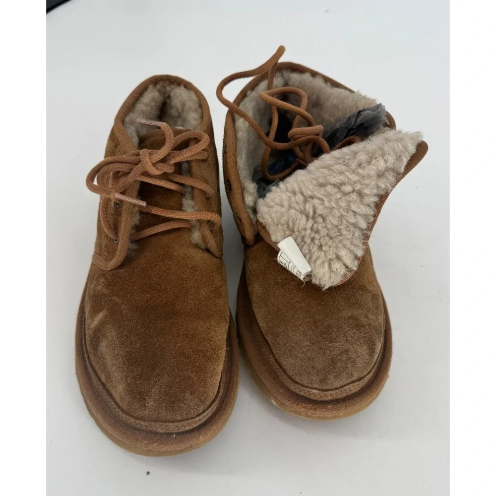 UGG Neumel Chestnut Suede Chukka‎ Boots Shearling Lined Cozy Casual Women's 8